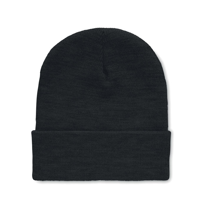 Bonnet en RPET avec revers - Noir - item_picture_front