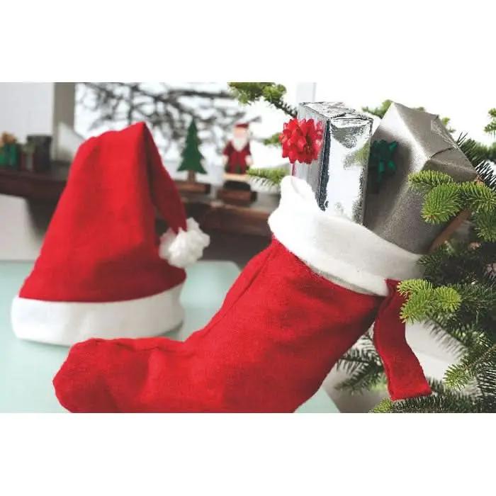 Bonnet de Noël rouge avec pompon blanc