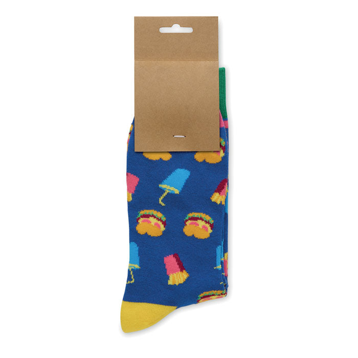 Chaussettes motifs amusants L - Bleu Royal - item_picture_1