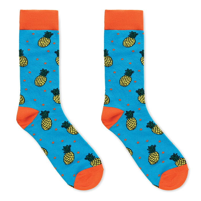 Chaussettes motifs amusants L - Turquoise - item_picture_back