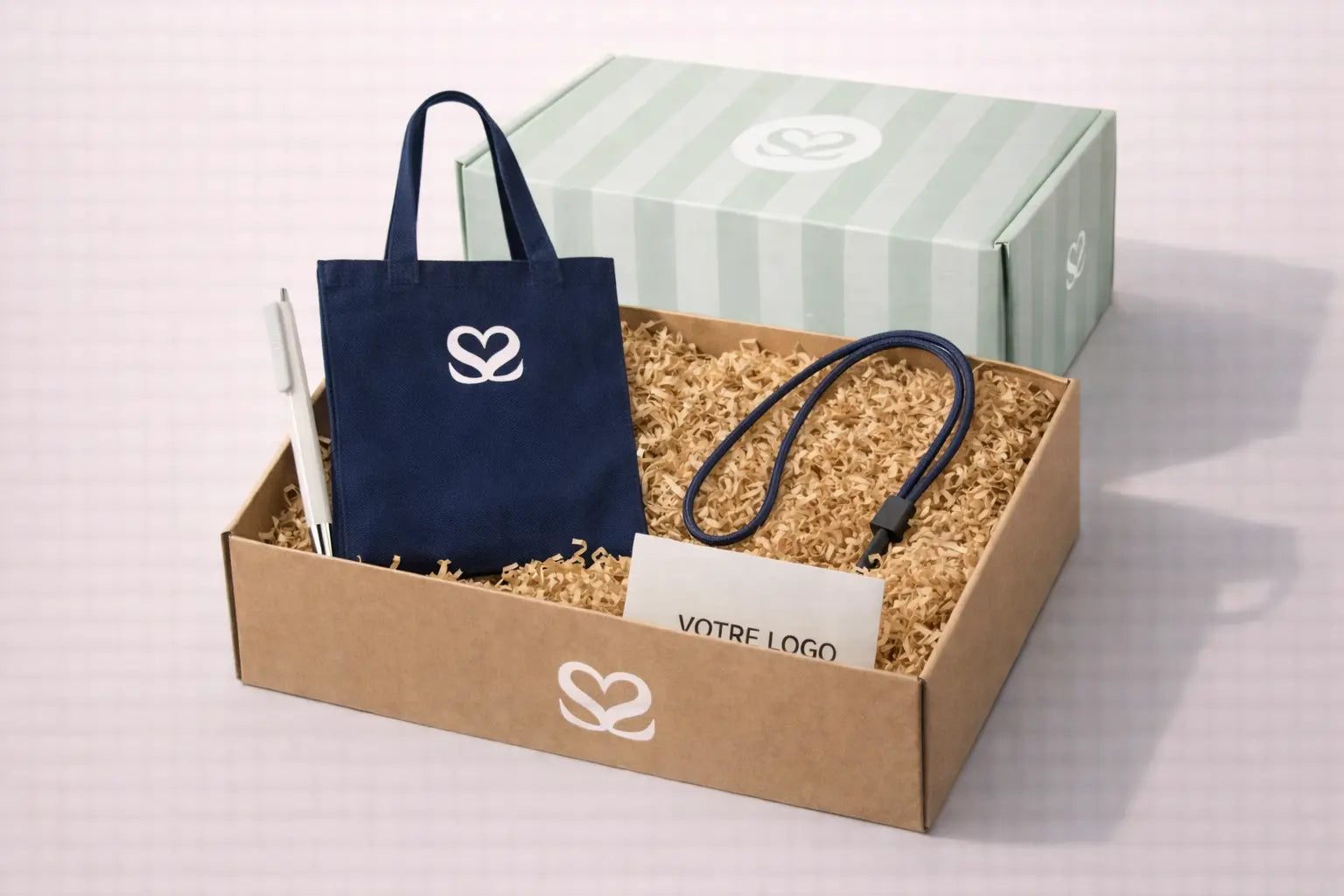 Coffret Rencontres & Rayonnement : Coffret goodies entreprise personnalisés avec tote bag personnalisé, jeu d’échecs et lampe torche – cadeaux d’entreprise originaux pour événements, salons professionnels ou cadeaux clients