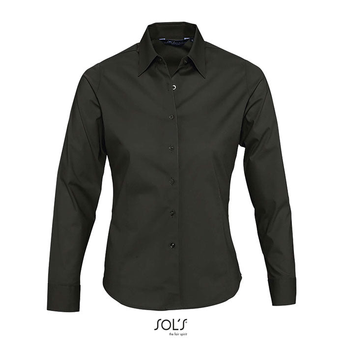 EDEN CHEMISE FEMME STRETCH - Noir - item_picture_front