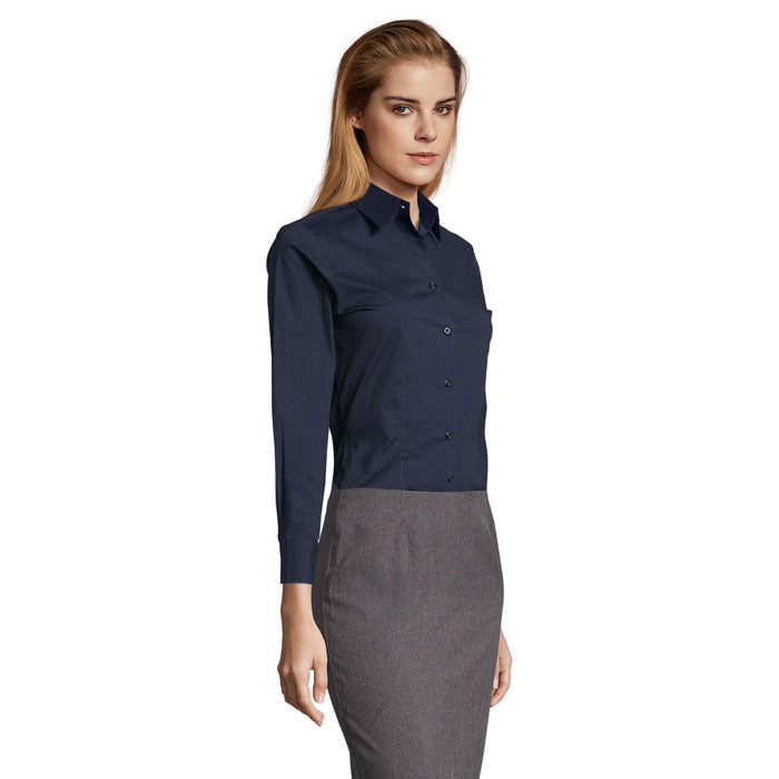 EDEN CHEMISE FEMME STRETCH - Bleu Fonce - item_picture_side