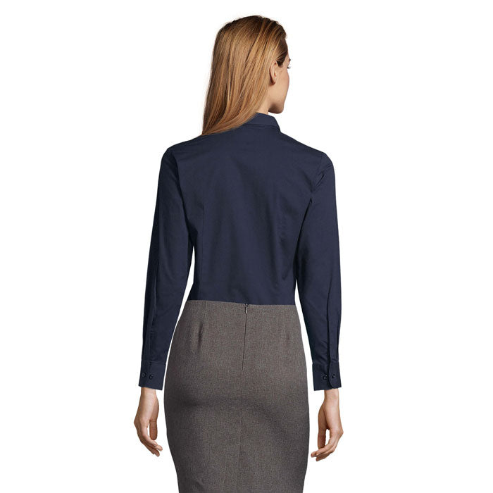 EDEN CHEMISE FEMME STRETCH - Bleu Fonce - item_picture_back