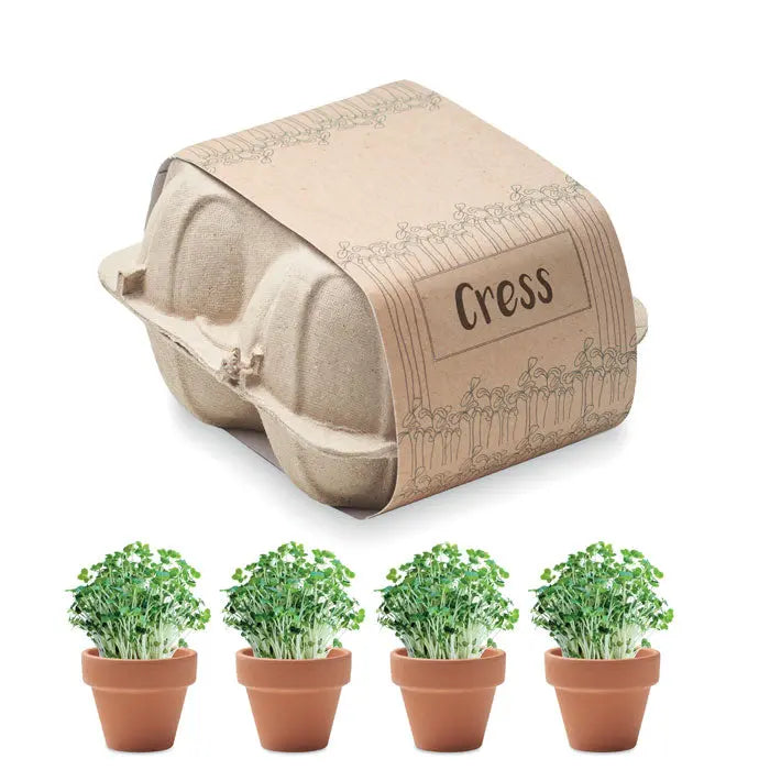 Boîte d'oeufs personnalisable avec pots pour plantes cresson