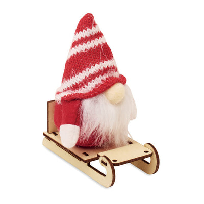 Lutin sur un traîneau en bois - Rouge - item_picture_front