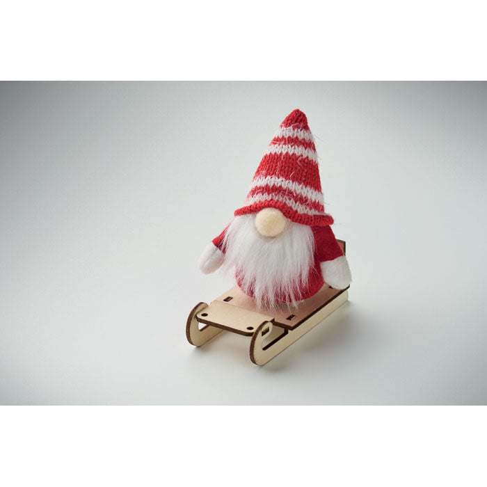 Lutin sur un traîneau en bois - Rouge - item_picture_back