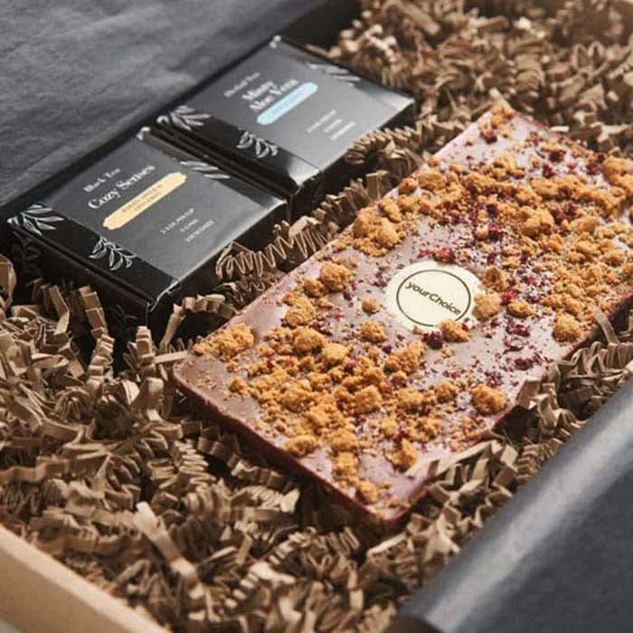 Coffret cadeau de 2 thés zen et barres chocolatées