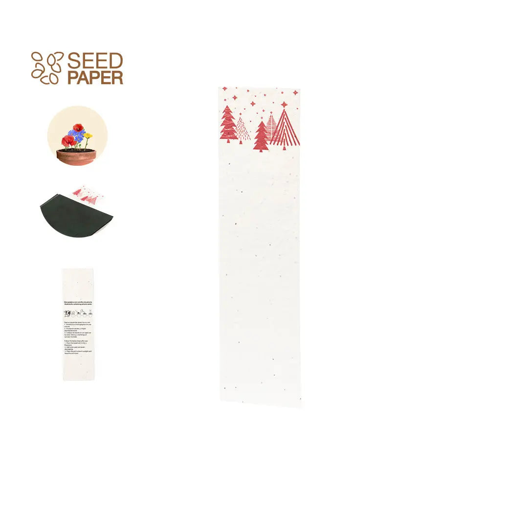 Marque-page Sapin personnalisable en papier ensemencé, goodies de Noël écologiques pour entreprise, cadeau client ou collaborateur