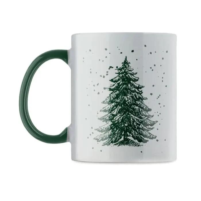 Mug blanc avec image sapin Noël vert