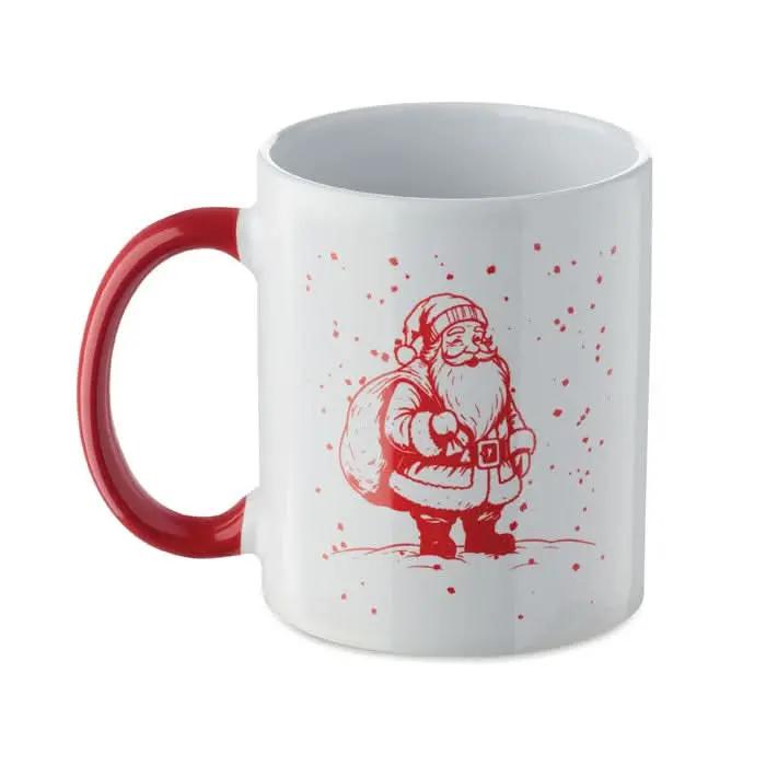 mug blanc avec père Noël rouge en dessin