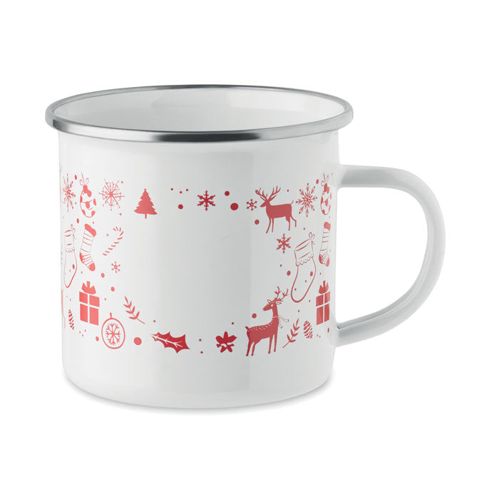 Mug de Noël en émail 300ml - Blanc - item_picture_back