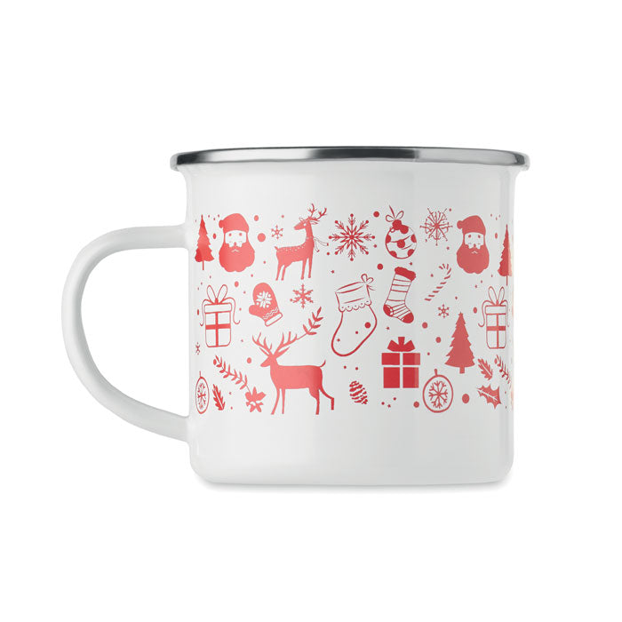 Mug de Noël en émail 300ml - Blanc - item_picture_open