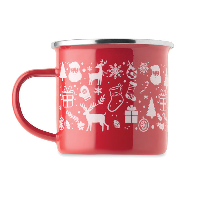 Mug de Noël en émail 300ml - Rouge - item_picture_open