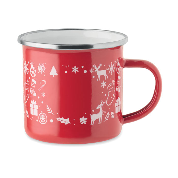 Mug de Noël en émail 300ml - Rouge - item_picture_back