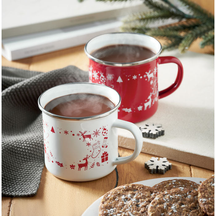 Mug de Noël en émail 300ml - Blanc - item_ambiant_picture