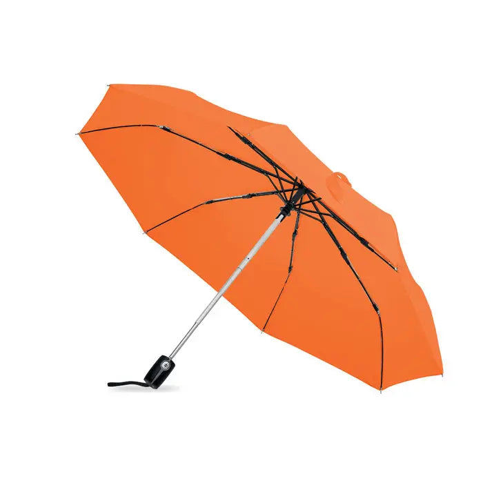 Parapluie personnalisé entreprise Gentlemen ouvert, couleur orange, cadeau d’entreprise et goodie durable