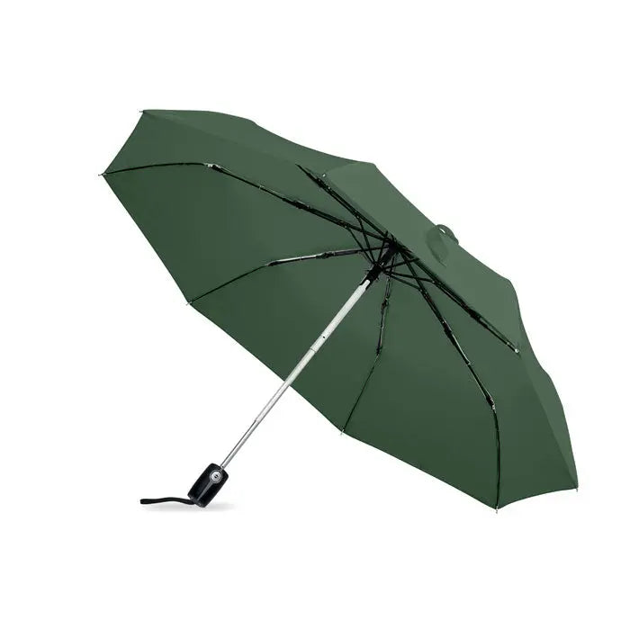 Parapluie personnalisé entreprise Gentlemen ouvert, couleur verte, cadeau d’entreprise et goodie durable