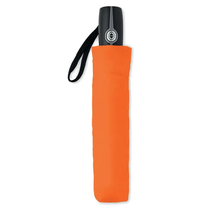 Parapluie personnalisé entreprise Gentlemen fermé, couleur orange, cadeau d’entreprise et goodie durable