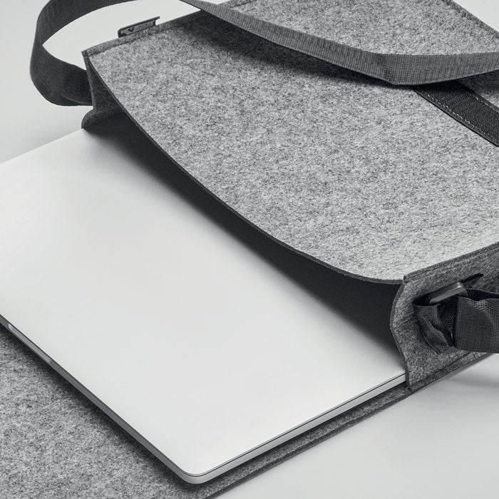 Sac messager en feutre RPET - Gris - item_picture_side