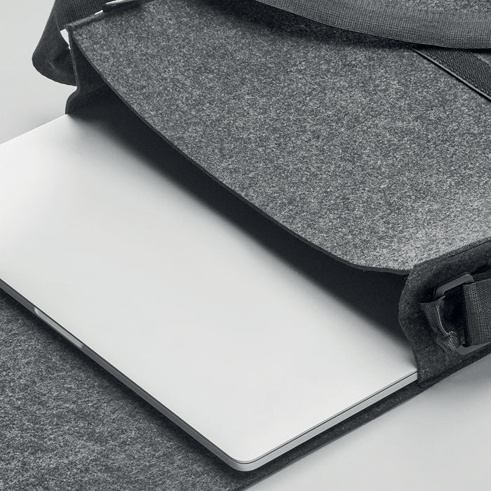 Sac messager en feutre RPET - Gris Pierre - item_picture_side