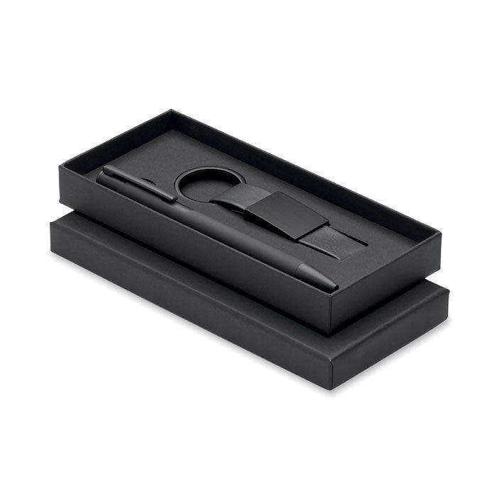 Set stylo à bille et porte-clés en - Noir - item_picture_front