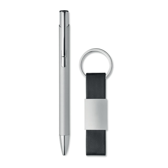 Set stylo à bille et porte-clés en - Argent - item_picture_back