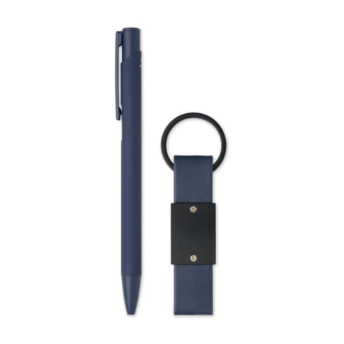 Set stylo à bille et porte-clés en - Bleu - item_picture_1
