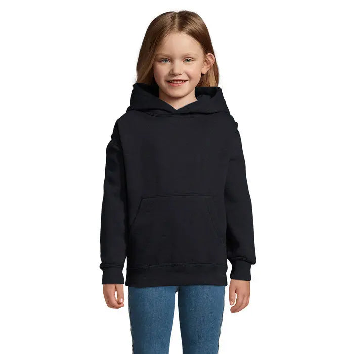 Modèle de sweat shirt personnalisable noir enfant en coton et polyester 280g.