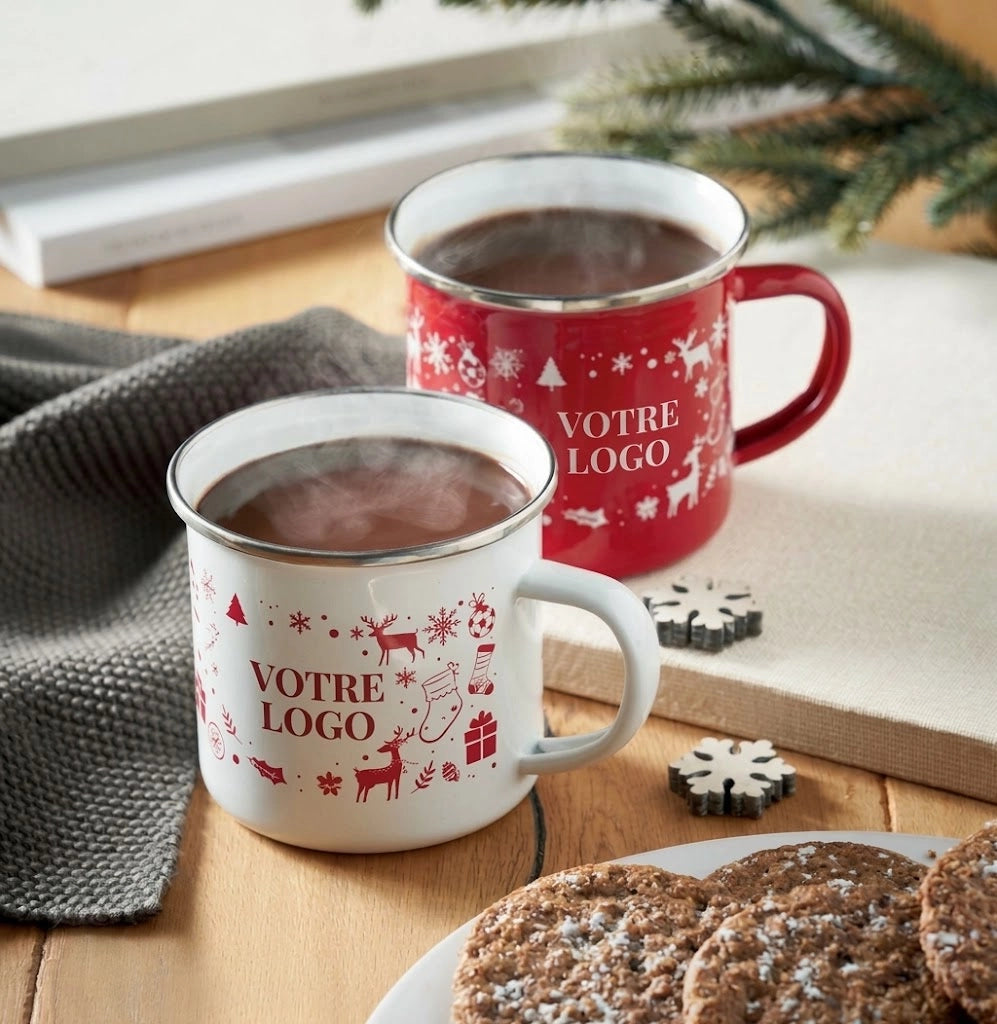 Mug de Noël en émail 300ml - Blanc - item_ambiant_picture