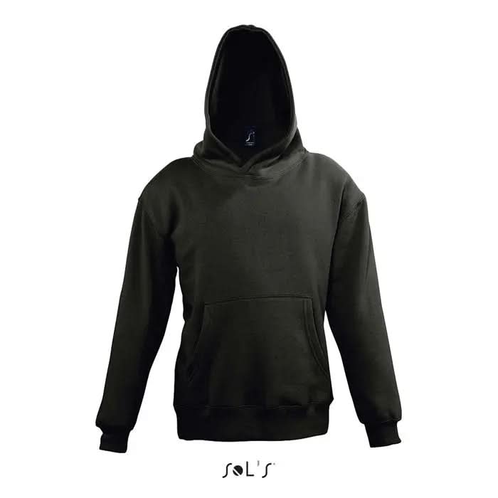Modèle de sweat shirt personnalisable noir enfant en coton et polyester 280g.
