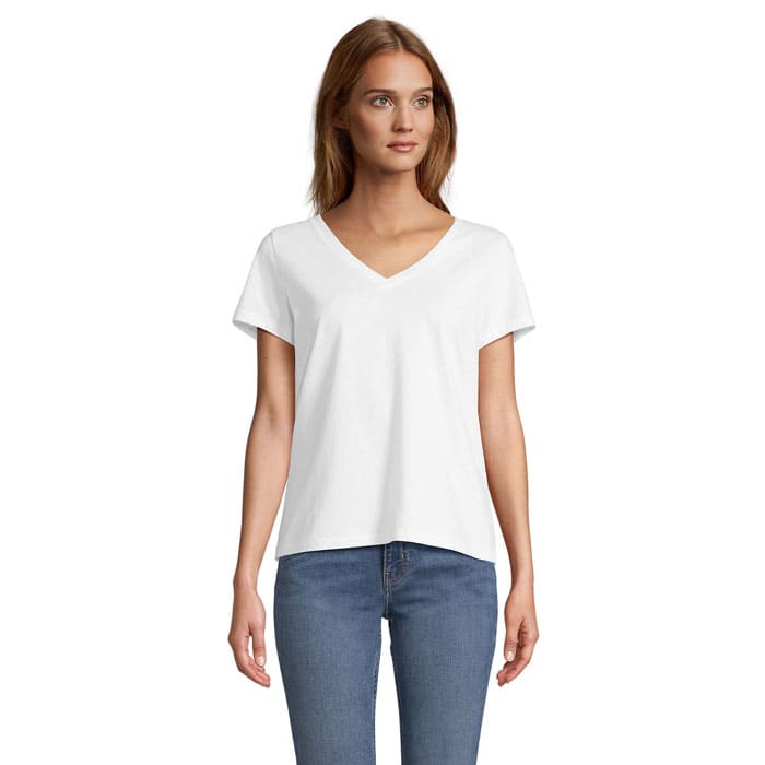 T-shirt col V femme personnalisable